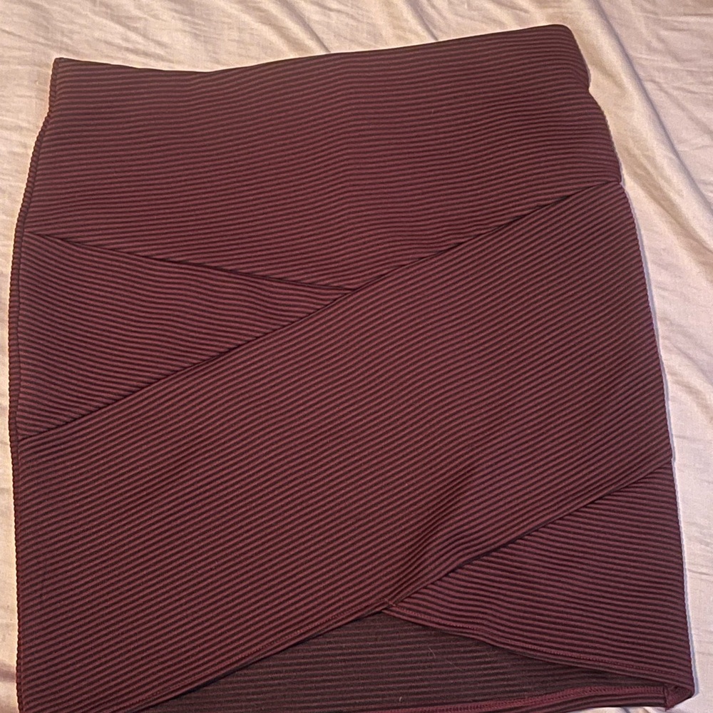 Forever 21 Burgundy Striped Pencil Skirt